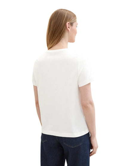 Tom Tailor Offwhite Women T-Shirt with a Print SKU: 1040544_15221 Image 03