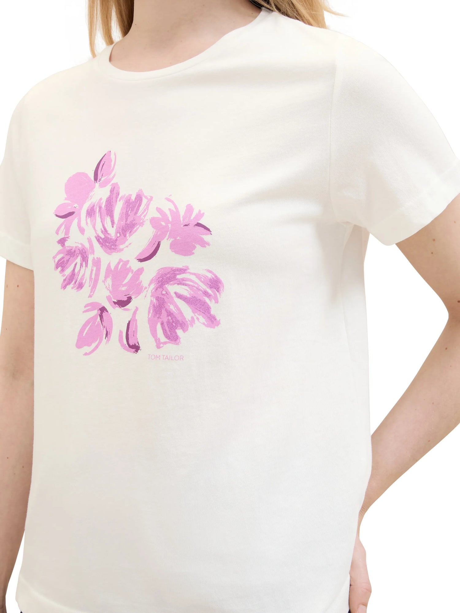 Tom Tailor Offwhite Women T-Shirt with a Print SKU: 1040544_15221 Image 05