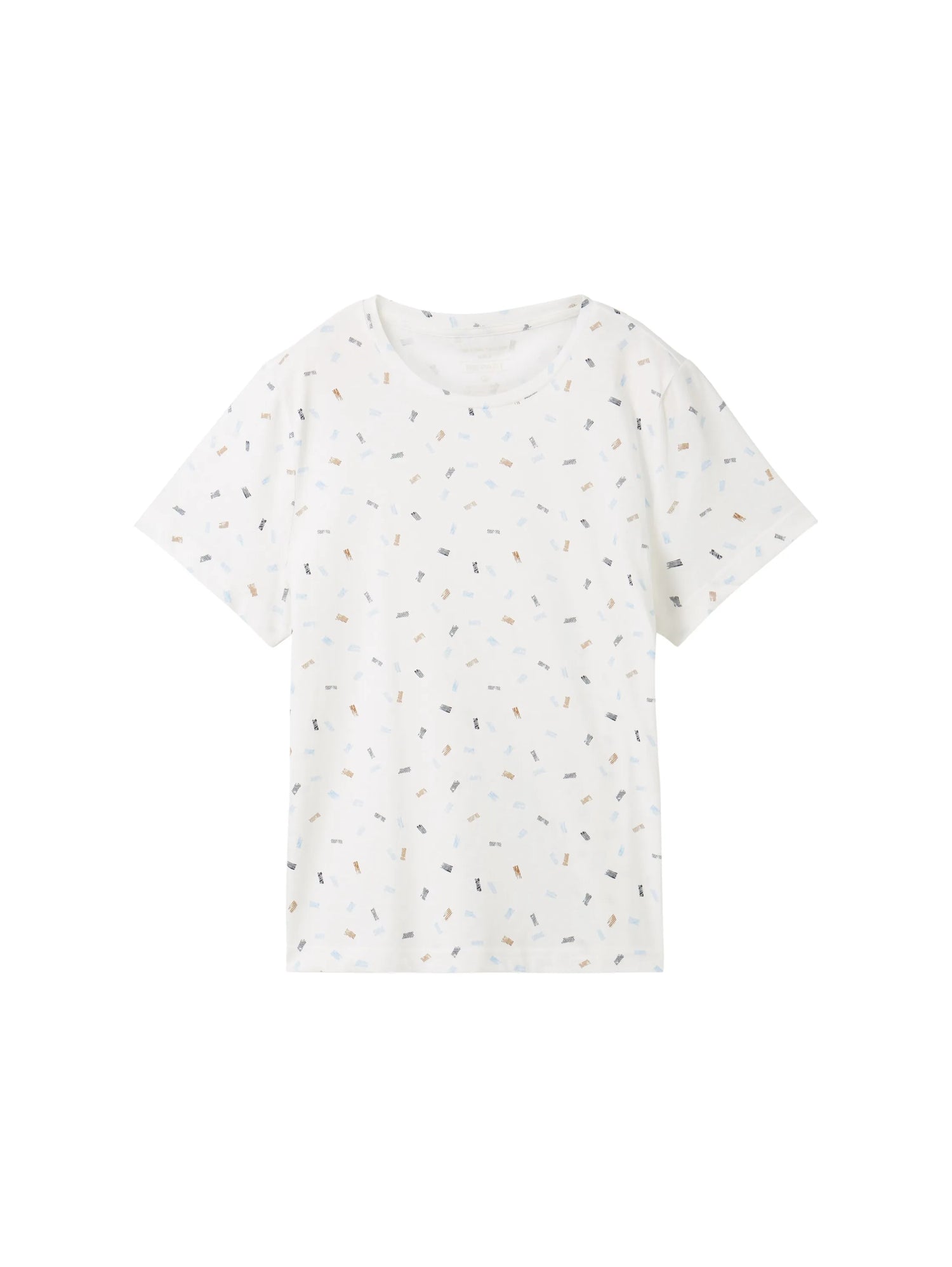 Tom Tailor Offwhite Mutlicolor Minimal Women T-Shirt with a Print SKU: 1040544_34758 Image 07