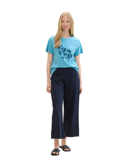 Tom Tailor Light Teal Blue Women T-Shirt with a Print SKU: 1040544_35313 Image 02