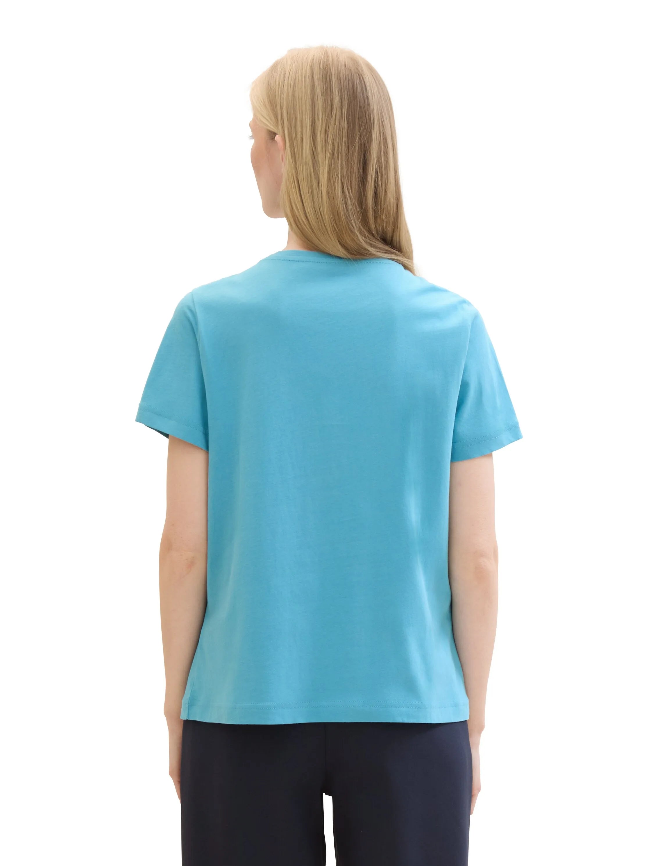 Tom Tailor Light Teal Blue Women T-Shirt with a Print SKU: 1040544_35313 Image 03