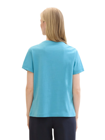 Tom Tailor Light Teal Blue Women T-Shirt with a Print SKU: 1040544_35313 Image 03
