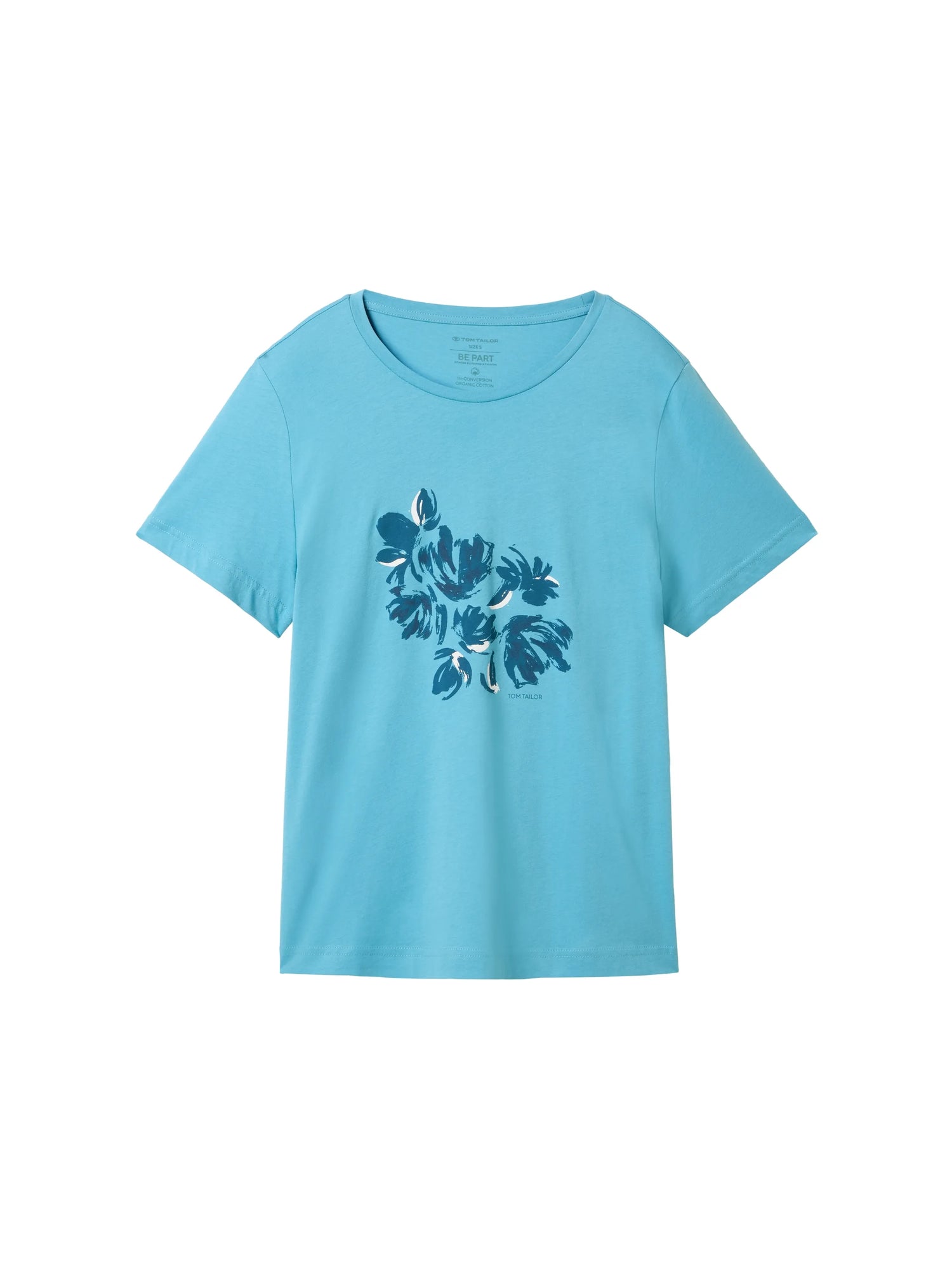Tom Tailor Light Teal Blue Women T-Shirt with a Print SKU: 1040544_35313 Image 07