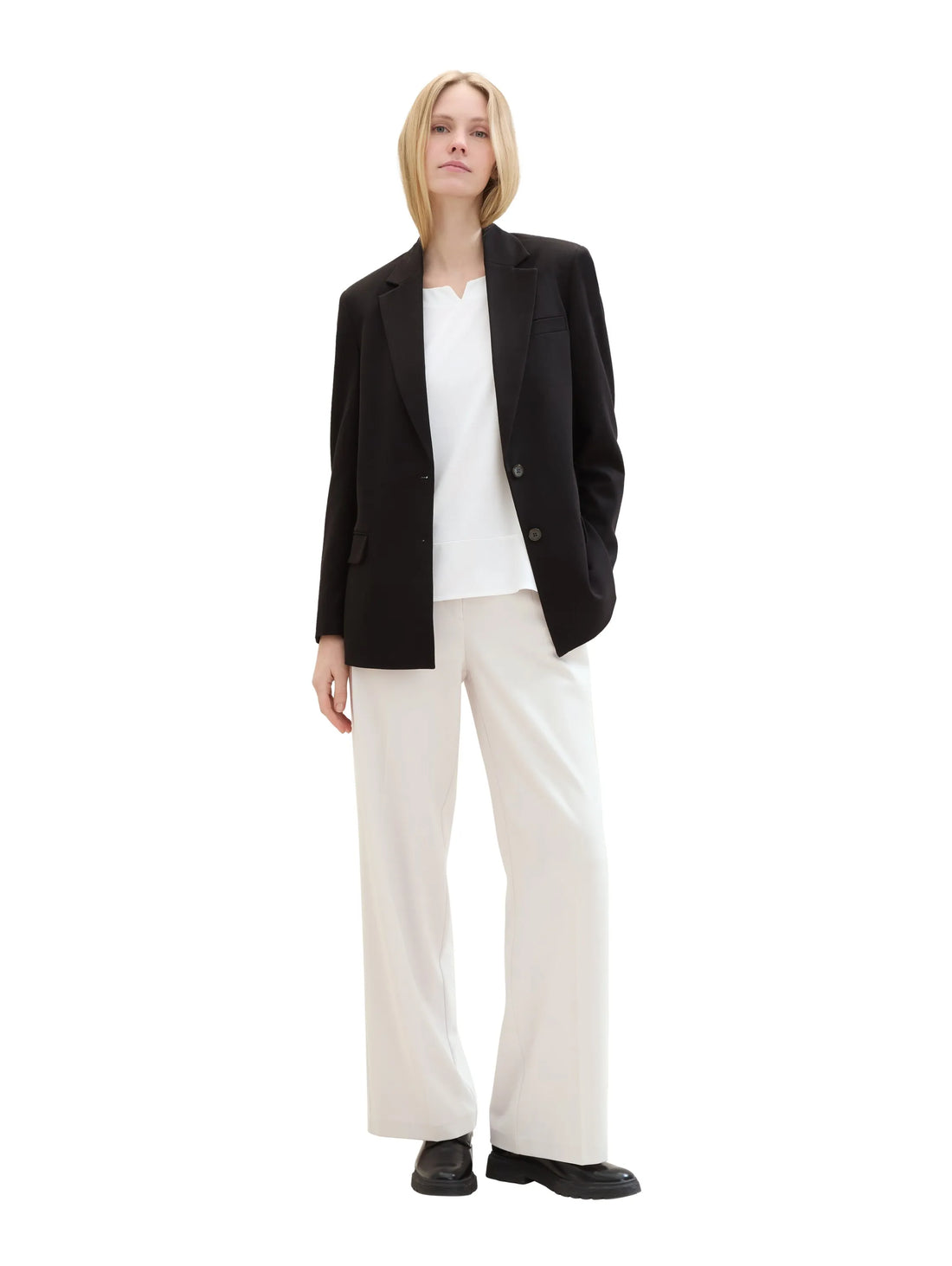 Tom Tailor Whisper White Women T-Shirt Made From a Blend of Materials SKU: 1040547_10315 Image 01