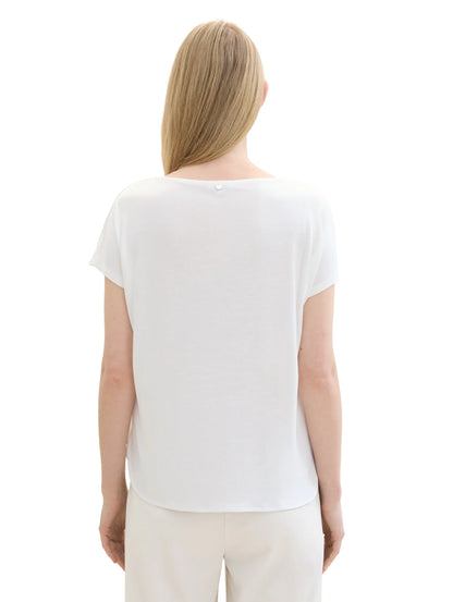 Tom Tailor Whisper White Women T-Shirt Made From a Blend of Materials SKU: 1040547_10315 Image 02
