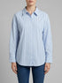 Denim Tom Tailor Blue White Strripe Women Loose Fit Shirt with Stripes SKU: 1040551_34878 Image 00