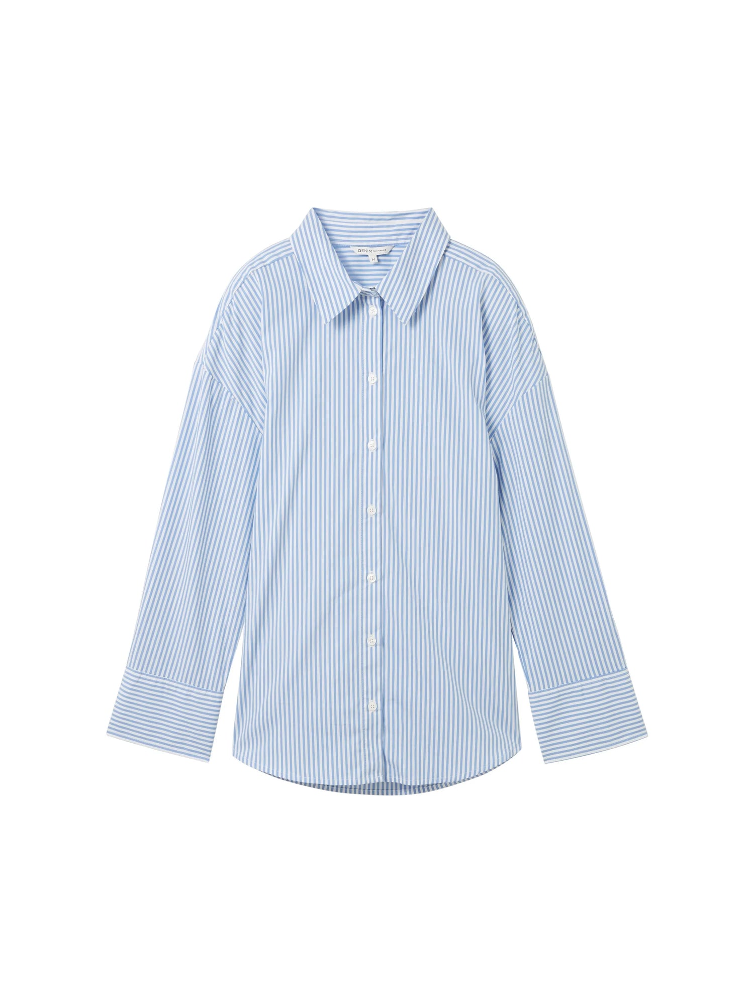 Denim Tom Tailor Blue White Strripe Women Loose Fit Shirt with Stripes SKU: 1040551_34878 Image 06