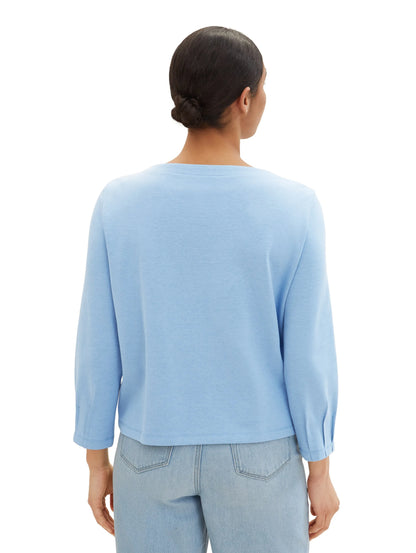 Tom Tailor Light Fjord Blue Women 7/8-Sleeved T-Shirt SKU: 1040566_34587 Image 03