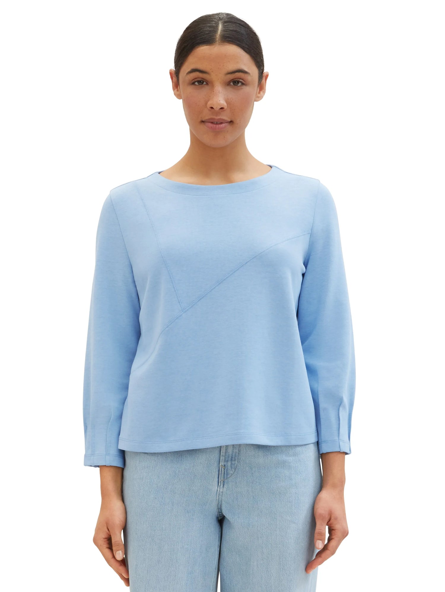 Tom Tailor Light Fjord Blue Women 7/8-Sleeved T-Shirt SKU: 1040566_34587 Image 04