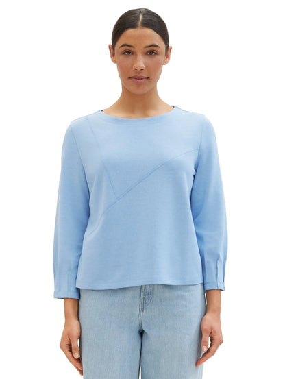 Tom Tailor Light Fjord Blue Women 7/8-Sleeved T-Shirt SKU: 1040566_34587 Image 04