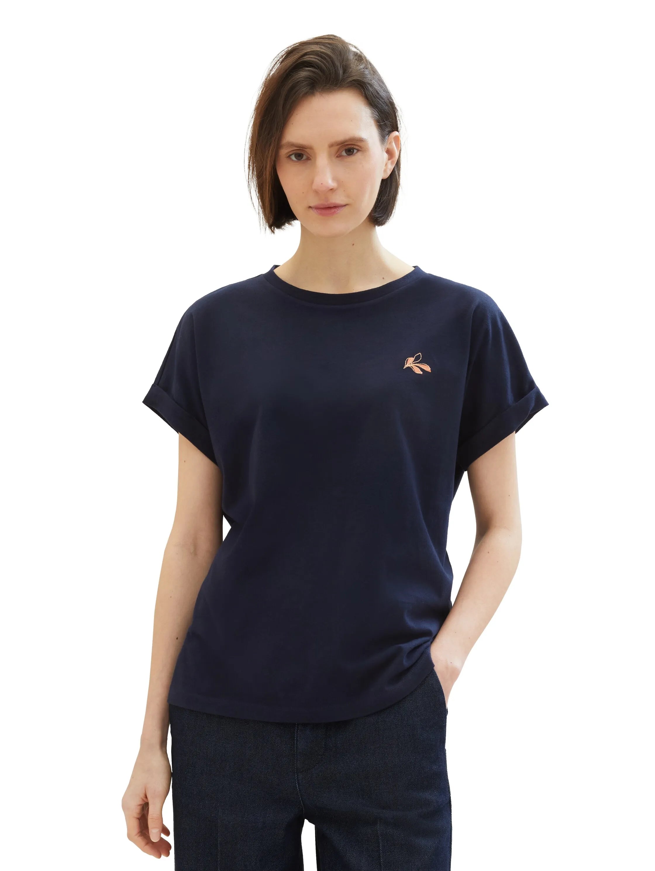 Tom Tailor Sky Captain Blue Women Organic Cotton T-Shirt SKU: 1040578_10668 Image 01
