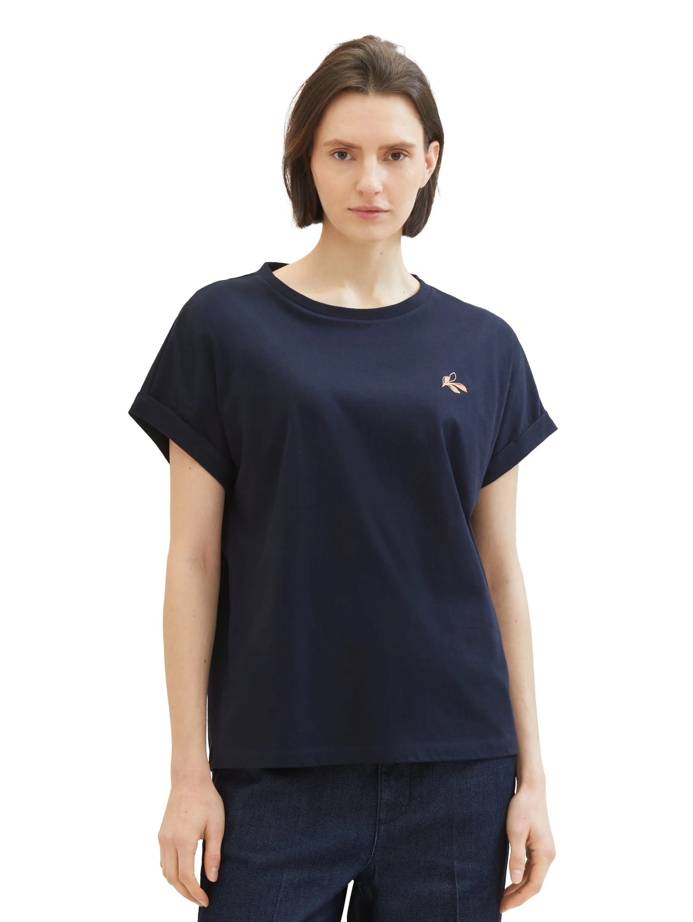 Tom Tailor Sky Captain Blue Women Organic Cotton T-Shirt SKU: 1040578_10668 Image 04