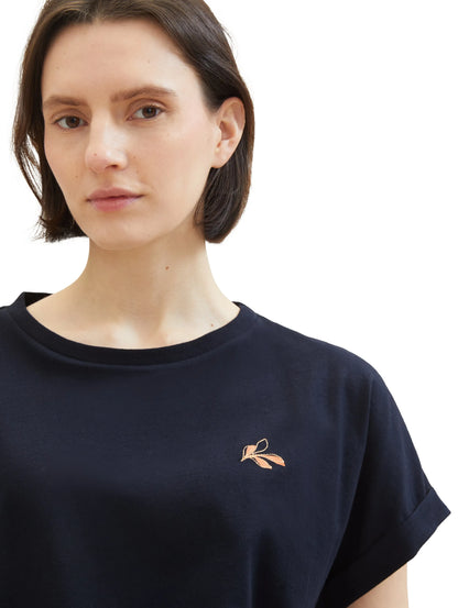 Tom Tailor Sky Captain Blue Women Organic Cotton T-Shirt SKU: 1040578_10668 Image 06