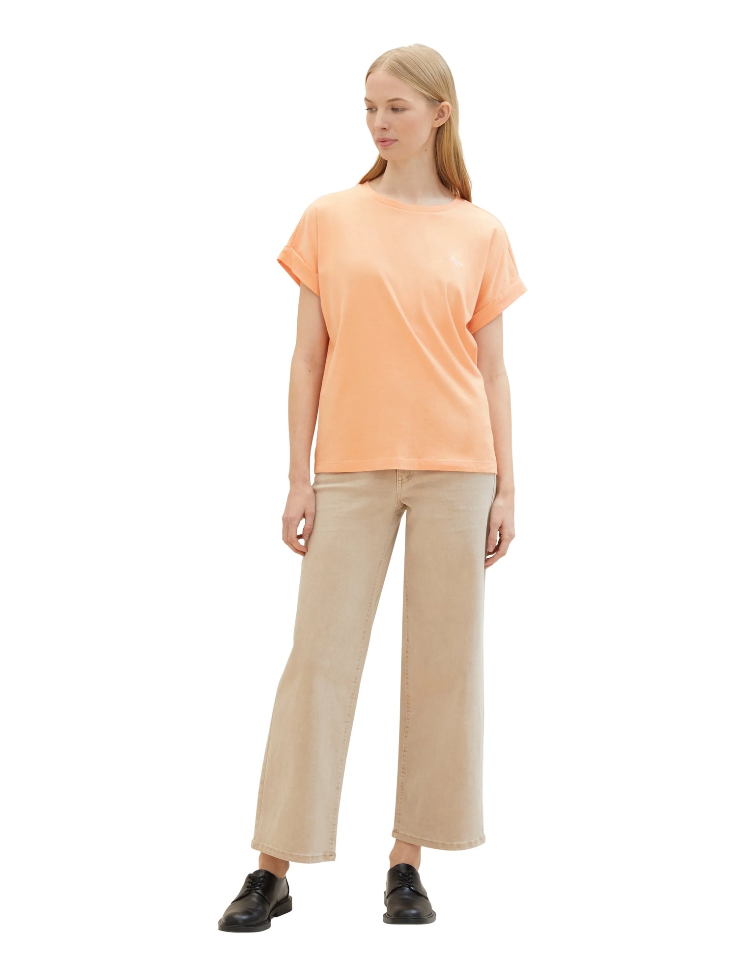 Tom Tailor Light Coral Women Organic Cotton T-Shirt SKU: 1040578_34891 Image 02