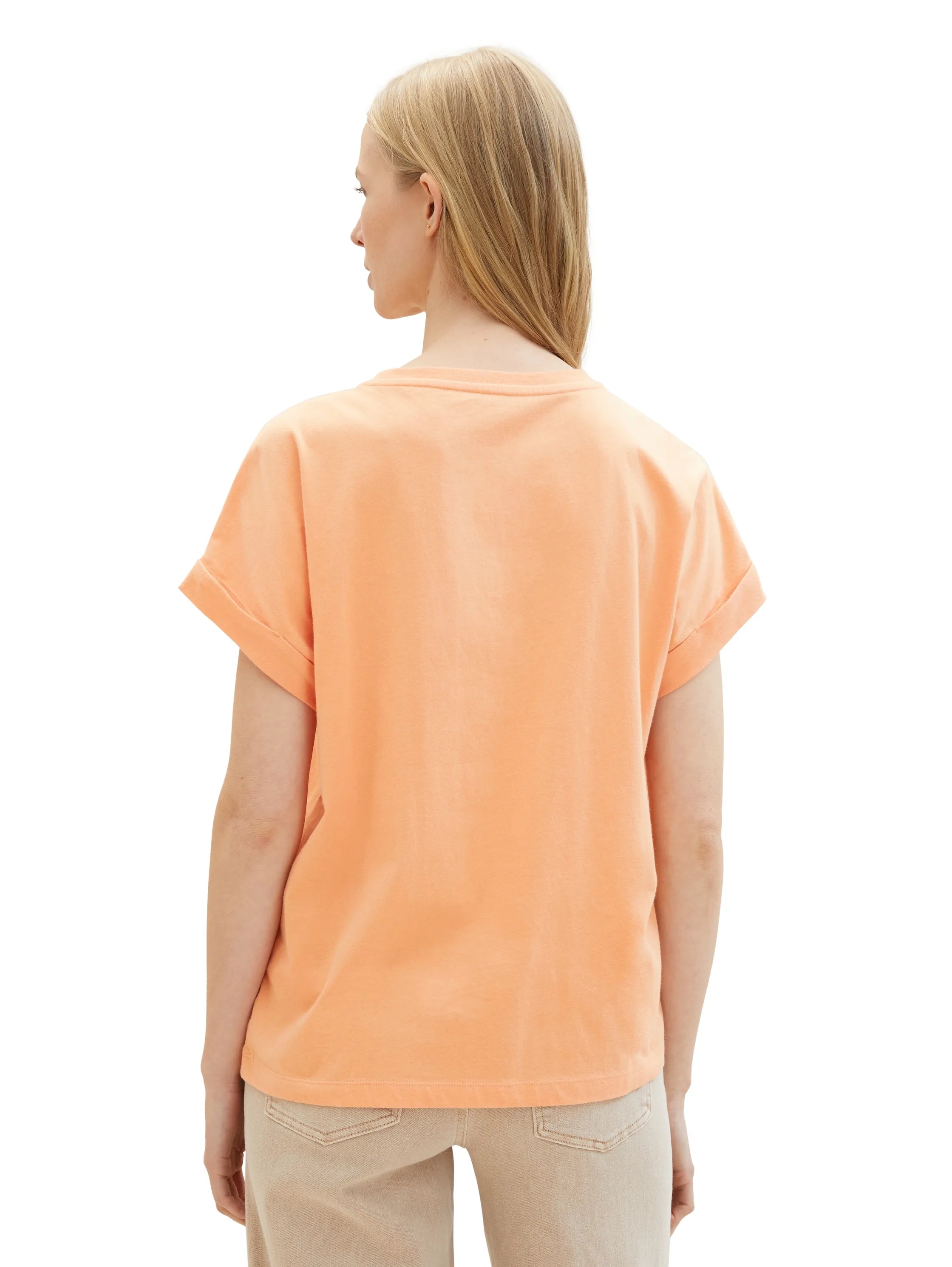 Tom Tailor Light Coral Women Organic Cotton T-Shirt SKU: 1040578_34891 Image 03
