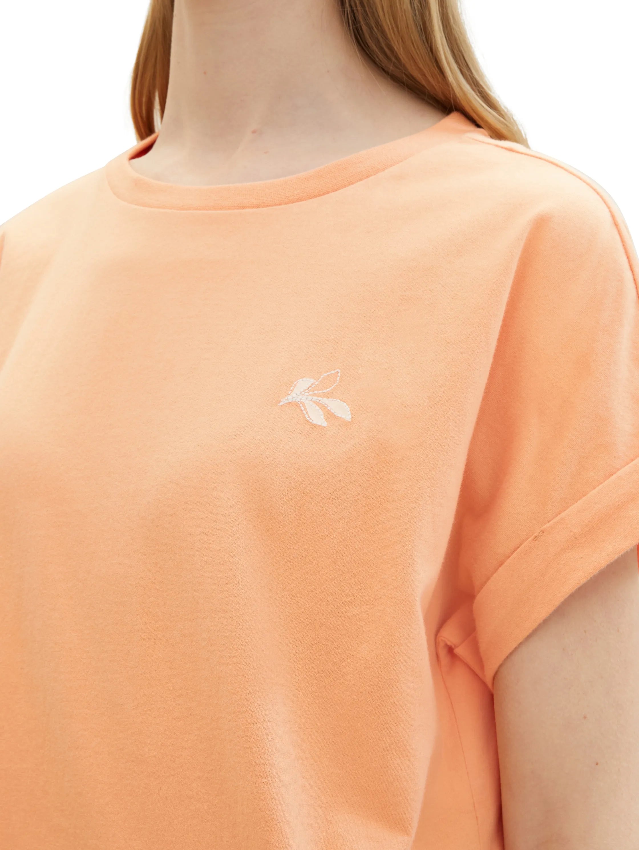 Tom Tailor Light Coral Women Organic Cotton T-Shirt SKU: 1040578_34891 Image 04