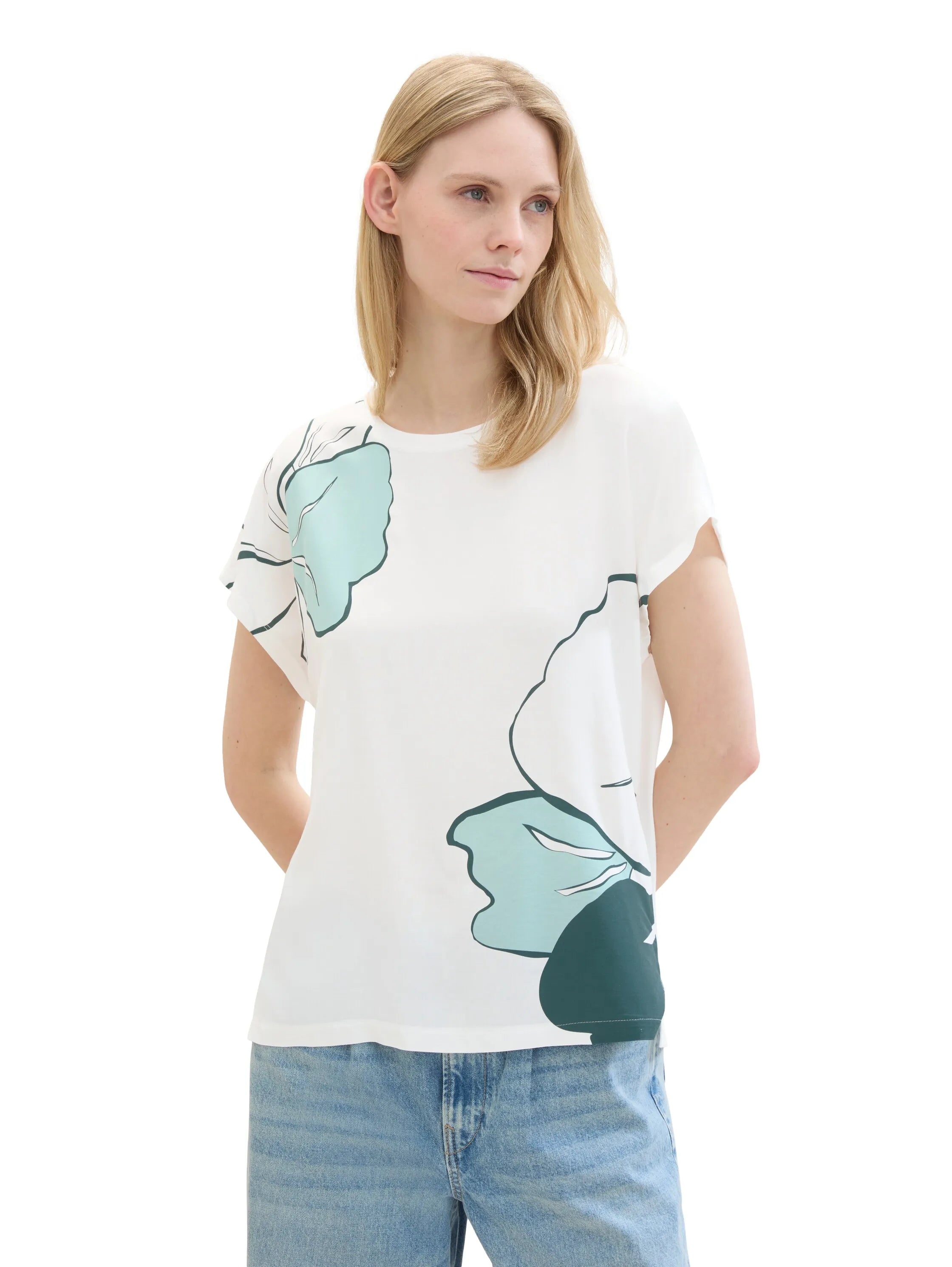 Tom Tailor Whisper White Women T-Shirt with a Print SKU: 1040588_10315 Image 01