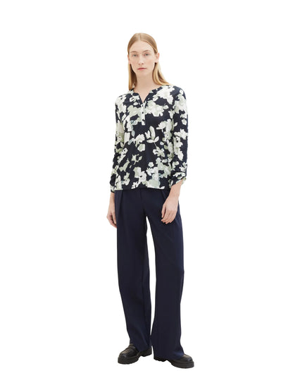 Tom Tailor Cut Floral Design Women Patterned 7/8 Sleeve Shirt SKU: 1040592_34790 Image 02