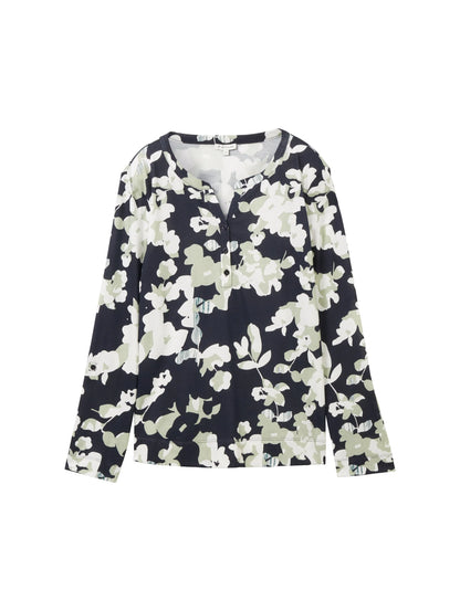 Tom Tailor Cut Floral Design Women Patterned 7/8 Sleeve Shirt SKU: 1040592_34790 Image 07