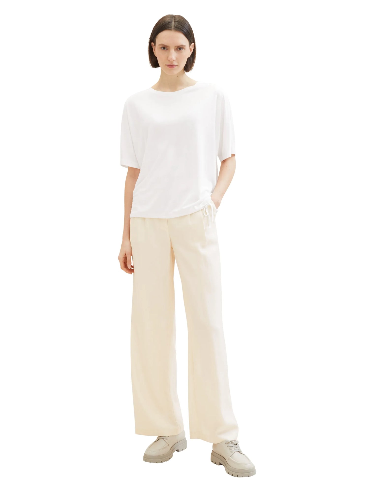 Tom Tailor Whisper White Women T-Shirt with a Round Neckline SKU: 1040595_10315 Image 02