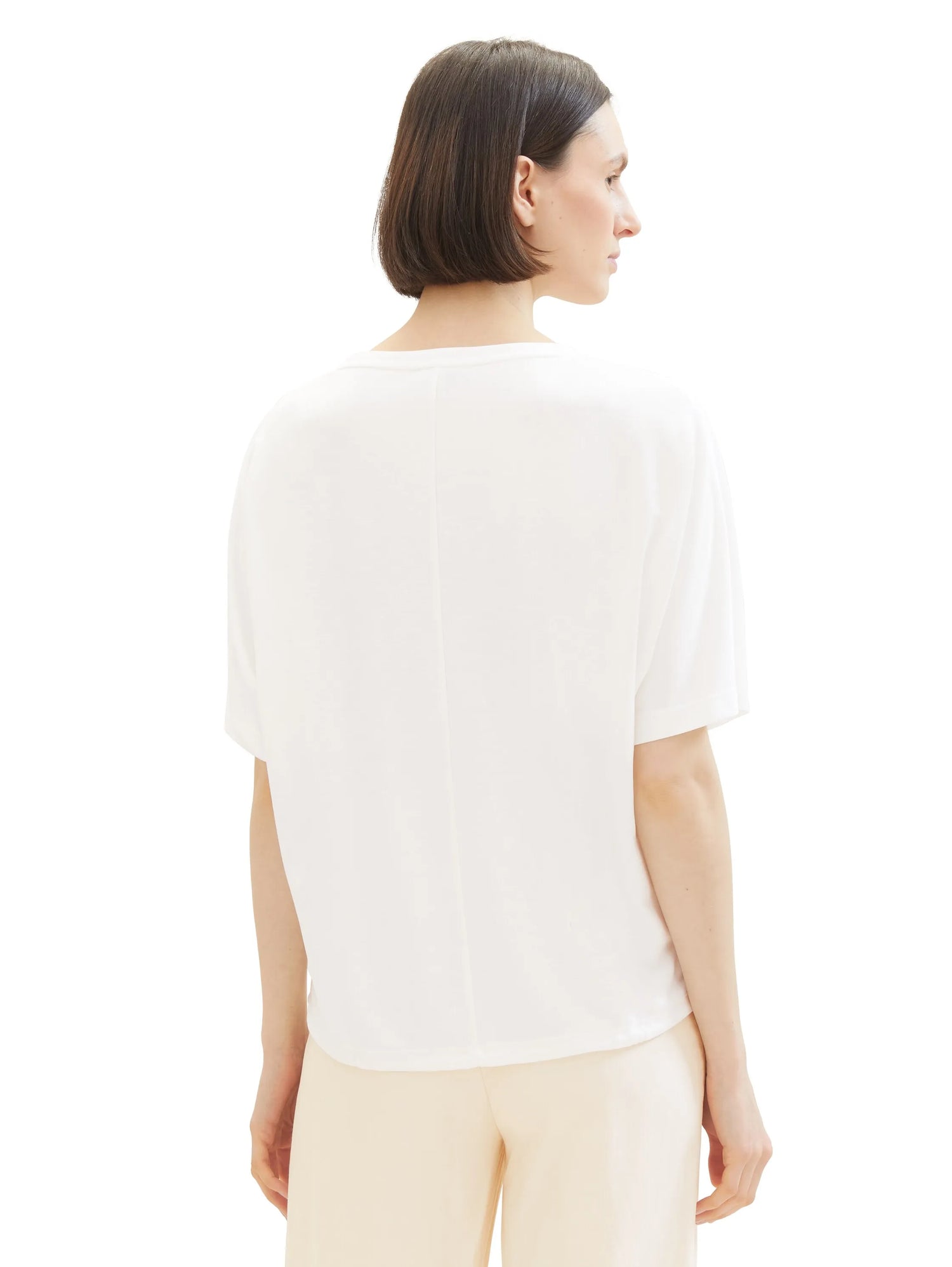 Tom Tailor Whisper White Women T-Shirt with a Round Neckline SKU: 1040595_10315 Image 03