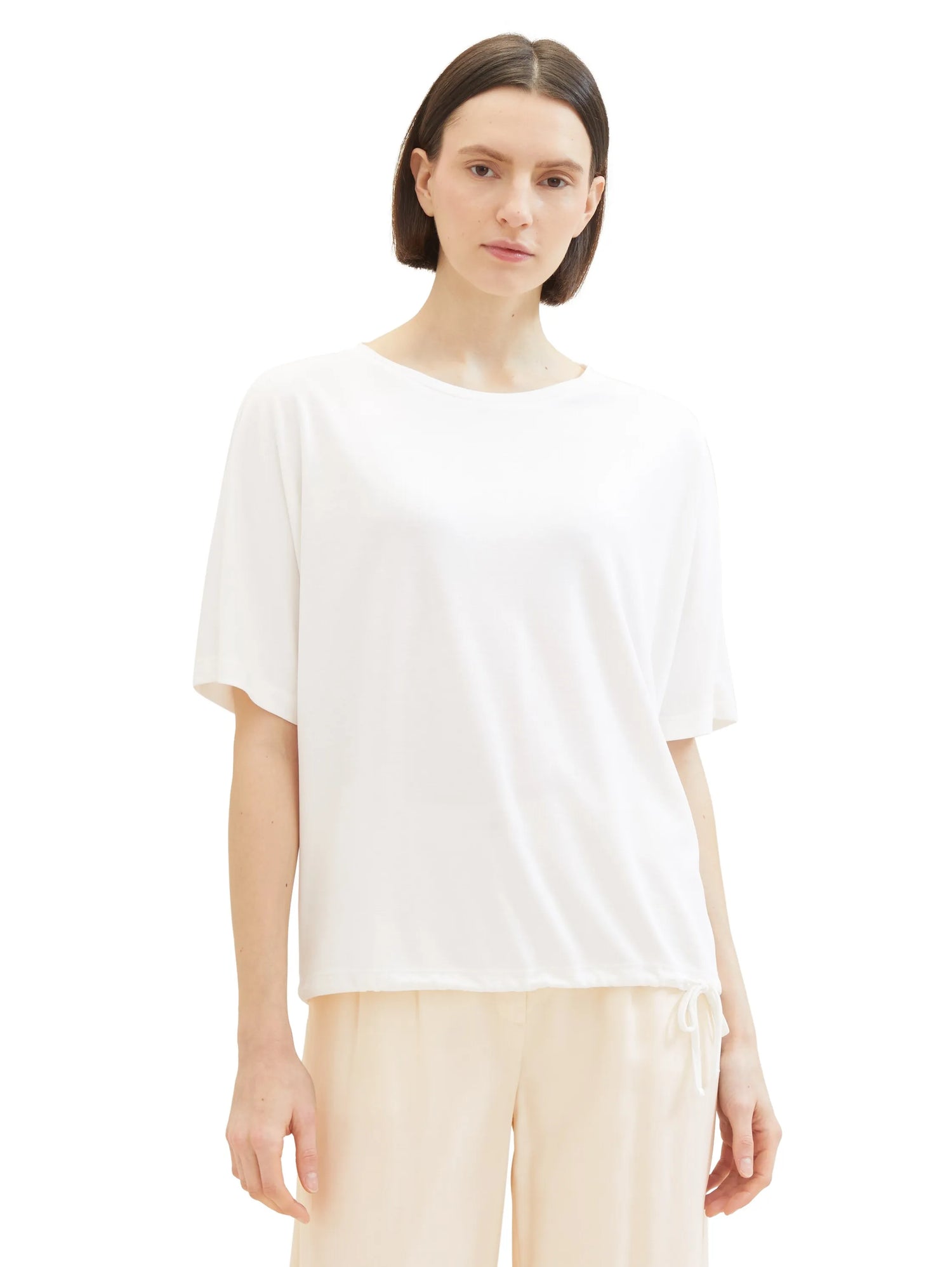 Tom Tailor Whisper White Women T-Shirt with a Round Neckline SKU: 1040595_10315 Image 04