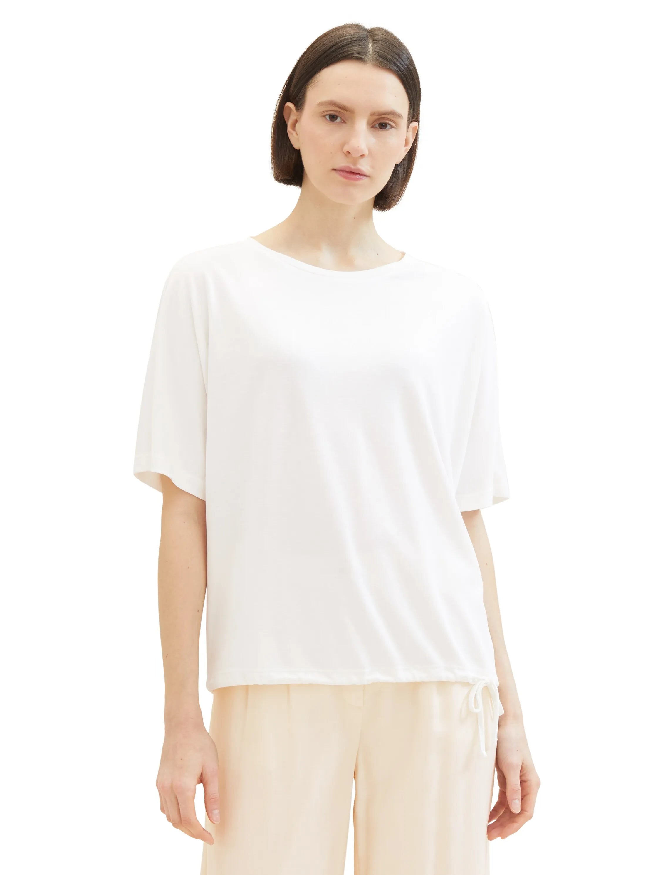 Tom Tailor Whisper White Women T-Shirt with a Round Neckline SKU: 1040595_10315 Image 04