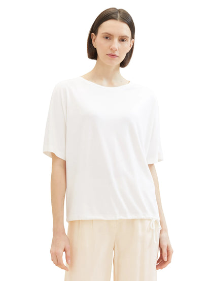 Tom Tailor Whisper White Women T-Shirt with a Round Neckline SKU: 1040595_10315 Image 04