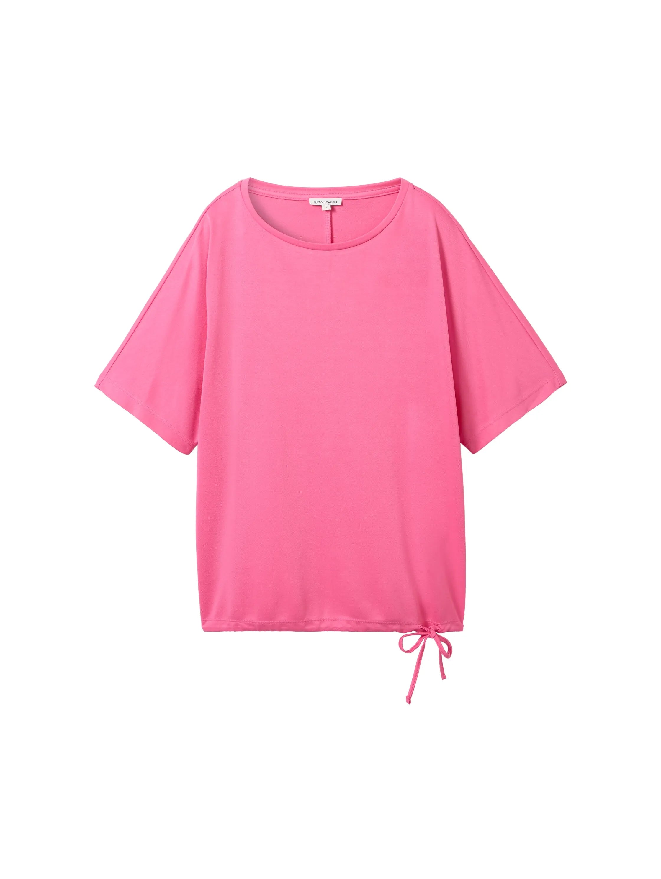 Tom Tailor Carmine Pink Women T-Shirt with a Round Neckline SKU: 1040595_15799 Image 07