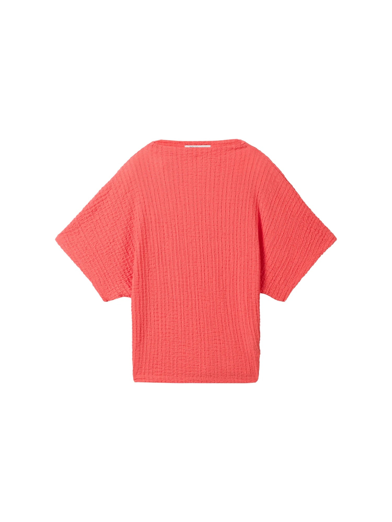 Denim Tom Tailor Plain Red Women T-Shirt in a Crinkled Look SKU: 1040634_11042 Image 07