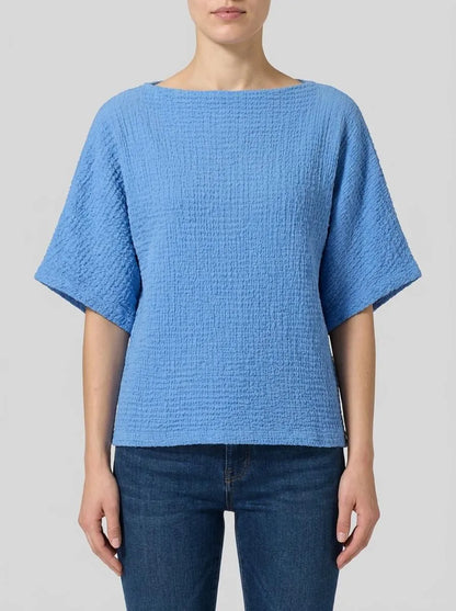 Denim Tom Tailor Sicilian Blue Women T-Shirt in a Crinkled Look SKU: 1040634_18712 Image 00