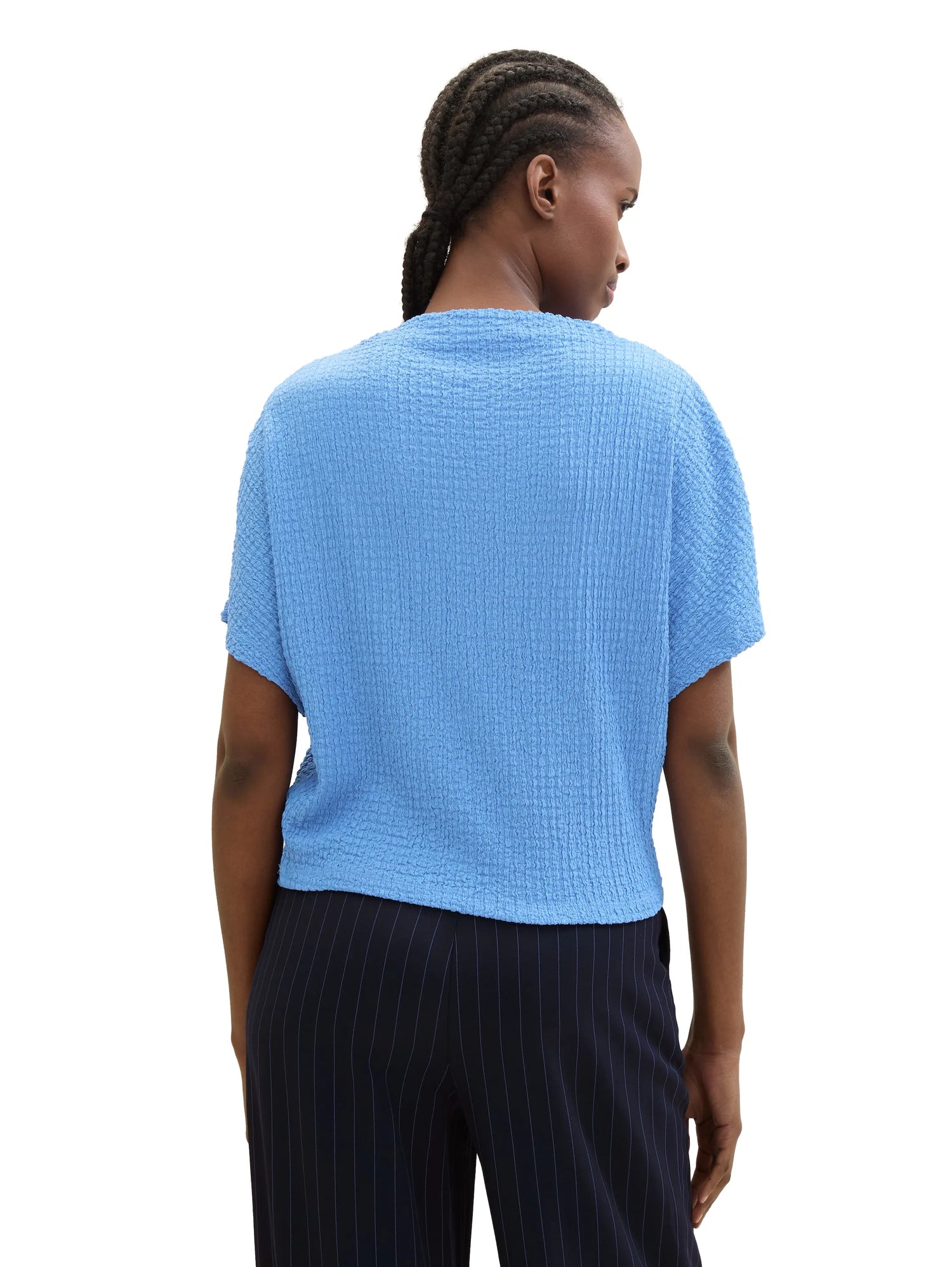Denim Tom Tailor Sicilian Blue Women T-Shirt in a Crinkled Look SKU: 1040634_18712 Image 03