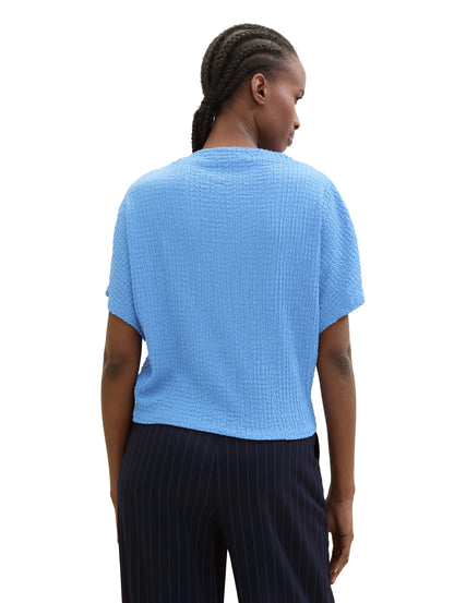 Denim Tom Tailor Sicilian Blue Women T-Shirt in a Crinkled Look SKU: 1040634_18712 Image 03
