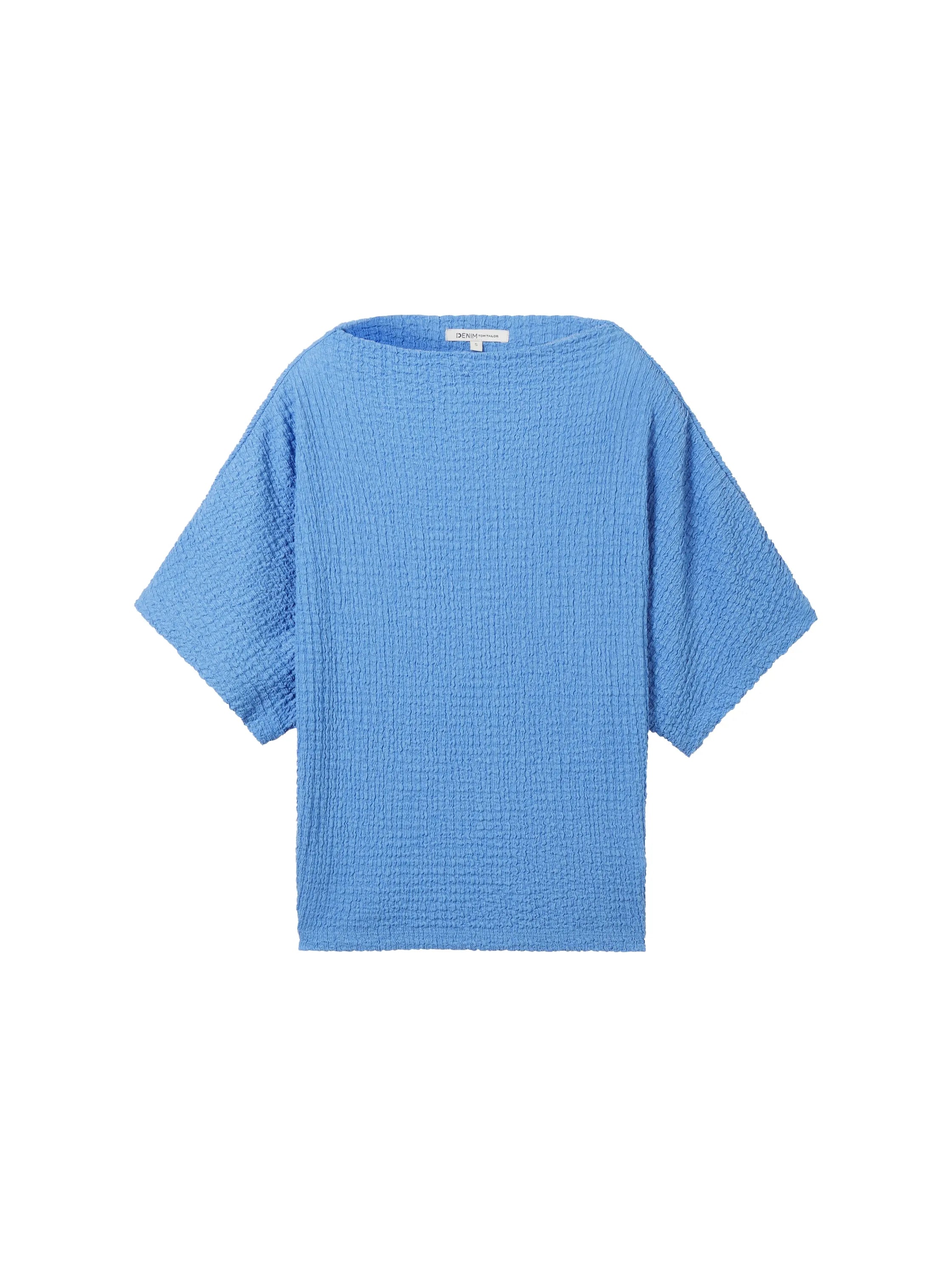 Denim Tom Tailor Sicilian Blue Women T-Shirt in a Crinkled Look SKU: 1040634_18712 Image 07