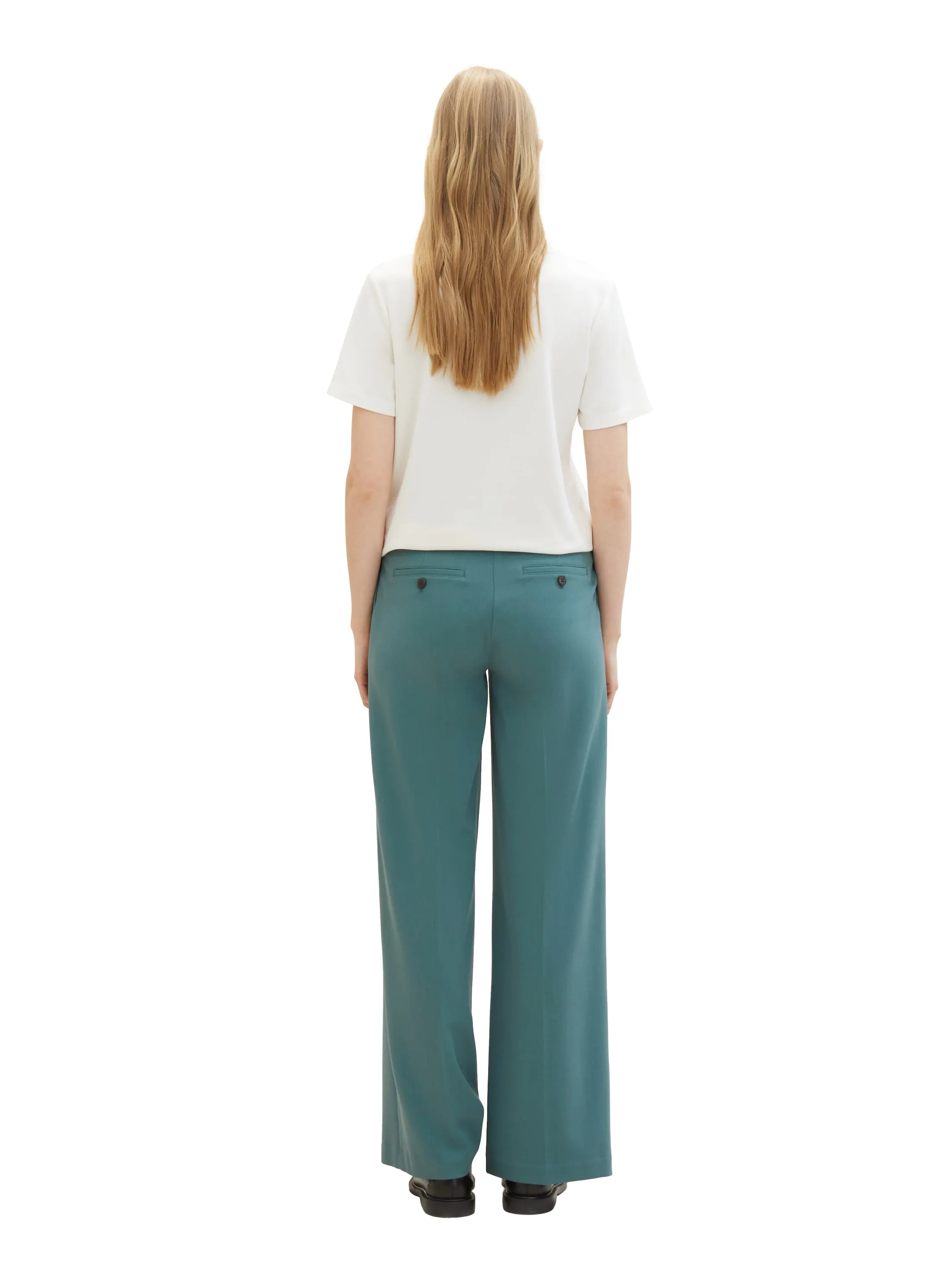 Tom Tailor Sea Pine Green Women Lea Wide Leg Trousers with Recycled Polyester SKU: 1040686_10697 Image 04