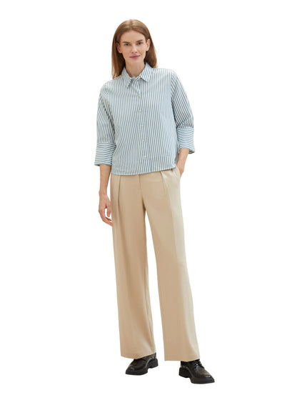 Tom Tailor Sandy Beige Women Lea Wide Leg Trousers with Recycled Polyester SKU: 1040686_11485 Image 02