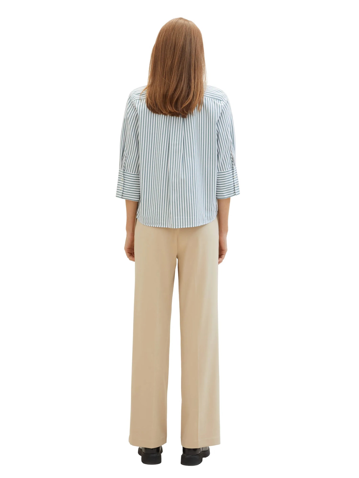 Tom Tailor Sandy Beige Women Lea Wide Leg Trousers with Recycled Polyester SKU: 1040686_11485 Image 03