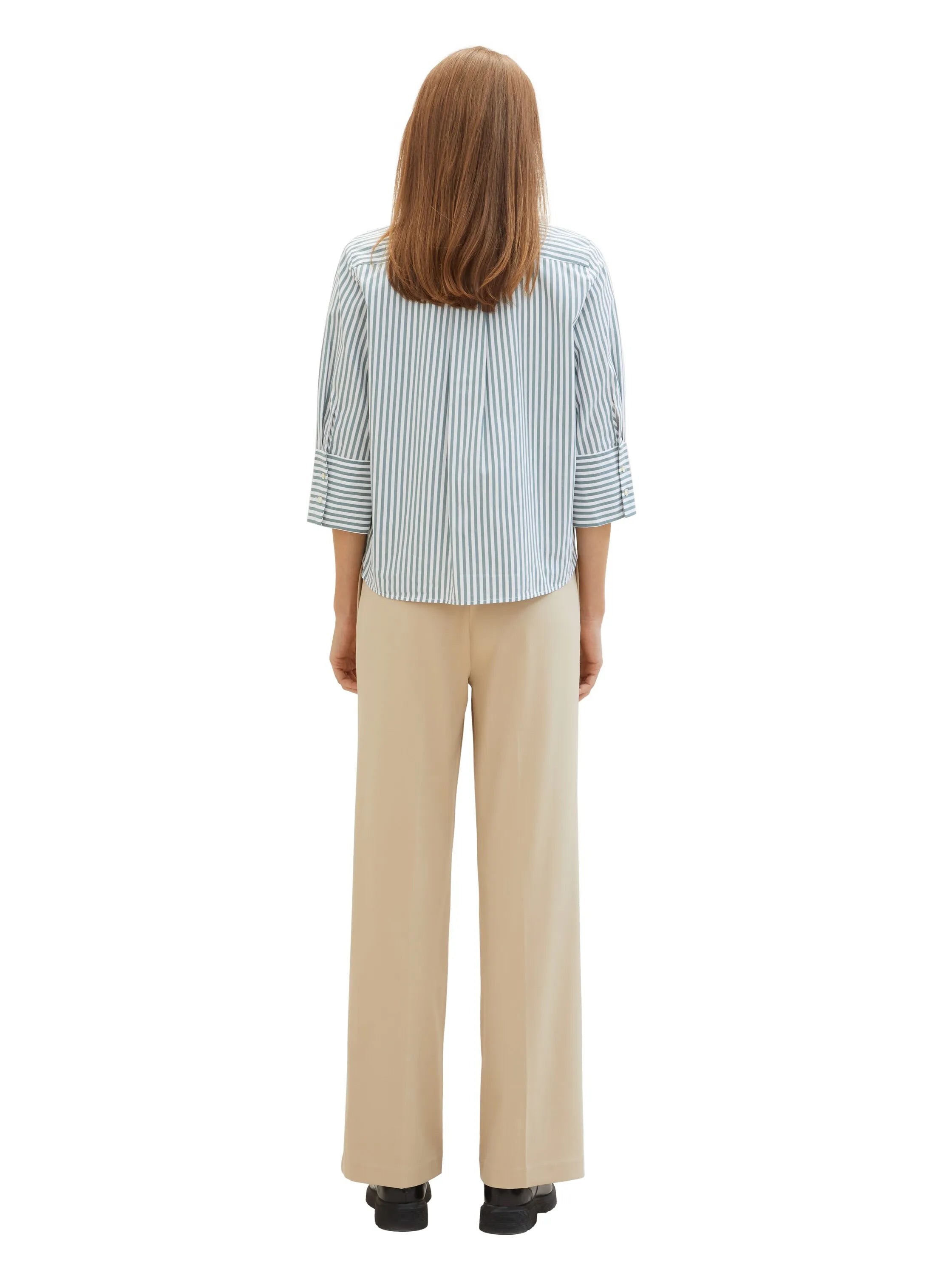 Tom Tailor Sandy Beige Women Lea Wide Leg Trousers with Recycled Polyester SKU: 1040686_11485 Image 03