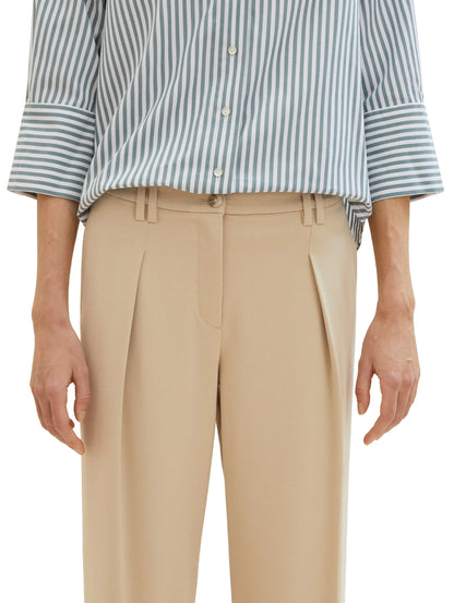 Tom Tailor Sandy Beige Women Lea Wide Leg Trousers with Recycled Polyester SKU: 1040686_11485 Image 04