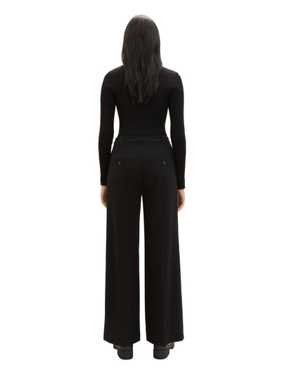 Tom Tailor Deep Black Women Lea Wide Leg Trousers with Recycled Polyester SKU: 1040686_14482 Image 04