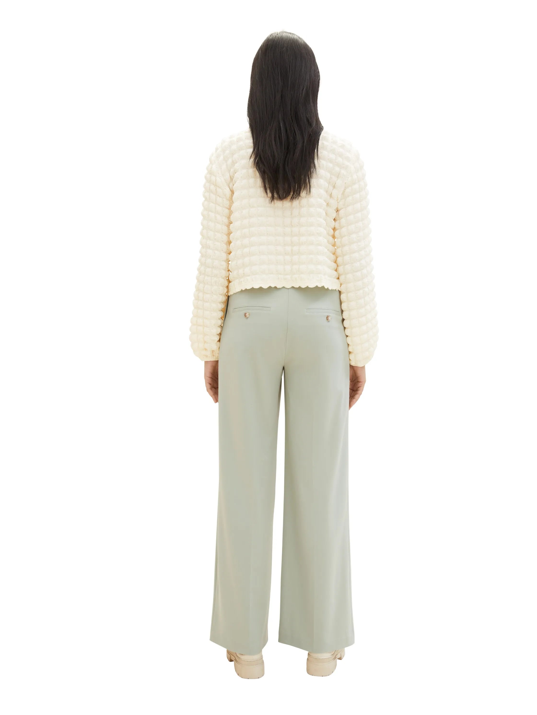 Tom Tailor Desert Green Women Lea Wide Leg Trousers with Recycled Polyester SKU: 1040686_34895 Image 04