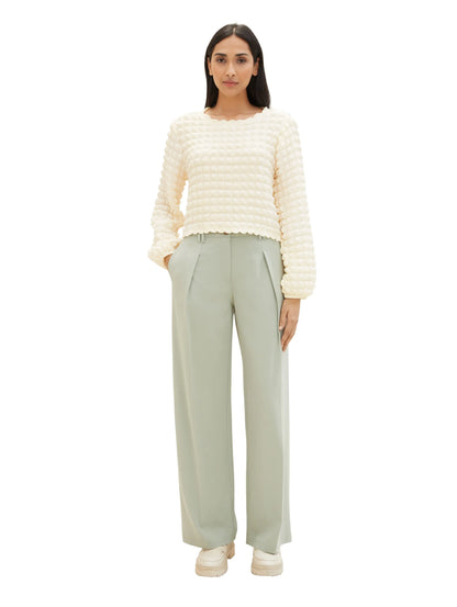 Tom Tailor Desert Green Women Lea Wide Leg Trousers with Recycled Polyester SKU: 1040686_34895 Image 05