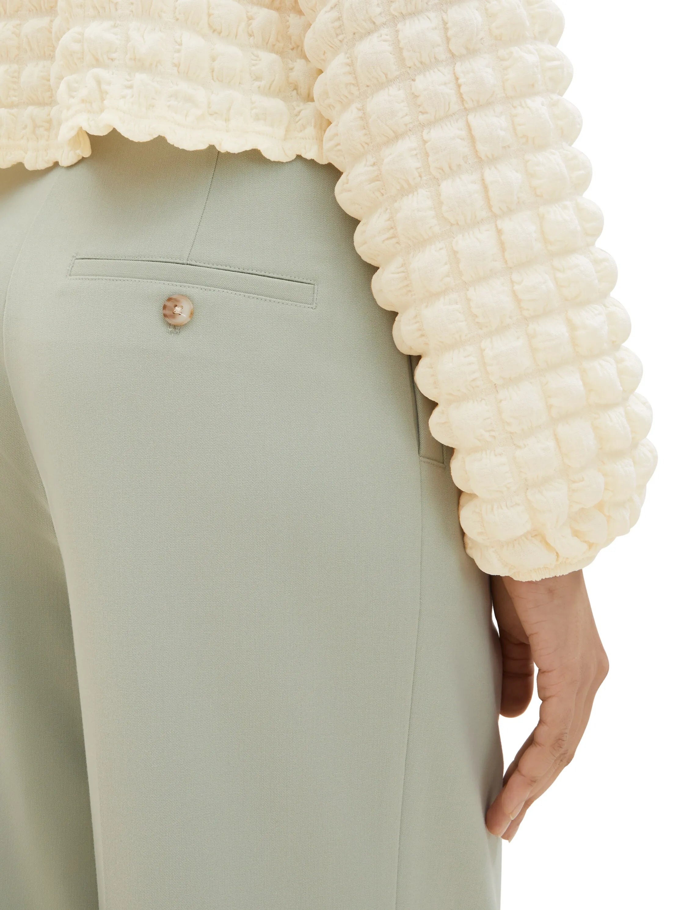 Tom Tailor Desert Green Women Lea Wide Leg Trousers with Recycled Polyester SKU: 1040686_34895 Image 06