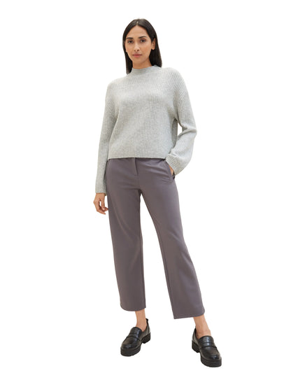 Tom Tailor Dark Urban Grey Women Cropped Mia Straight Trousers SKU: 1040688_35265 Image 03