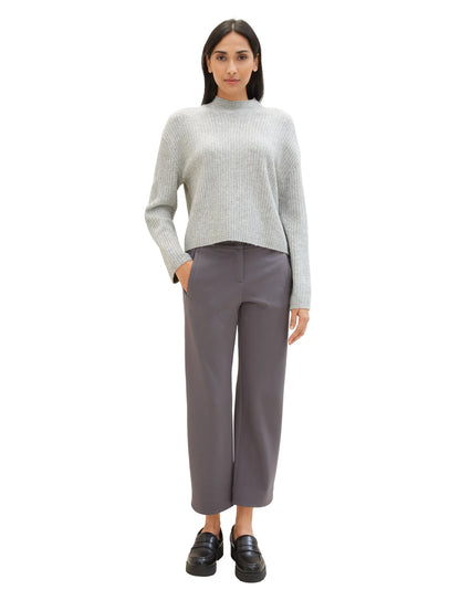 Tom Tailor Dark Urban Grey Women Cropped Mia Straight Trousers SKU: 1040688_35265 Image 07