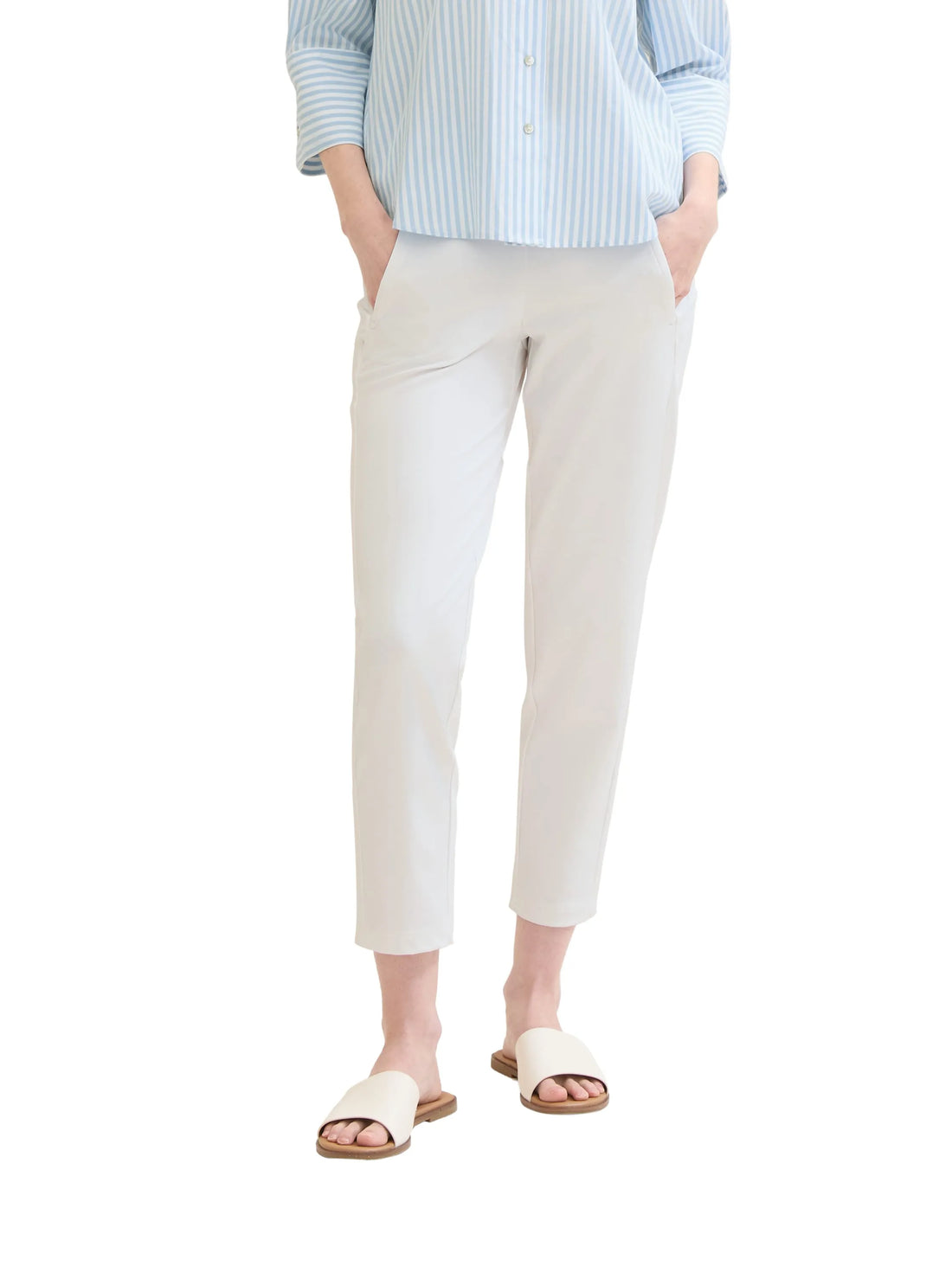 Tom Tailor Whisper White Women Loose-Fit Trousers SKU: 1040697_10315 Image 01