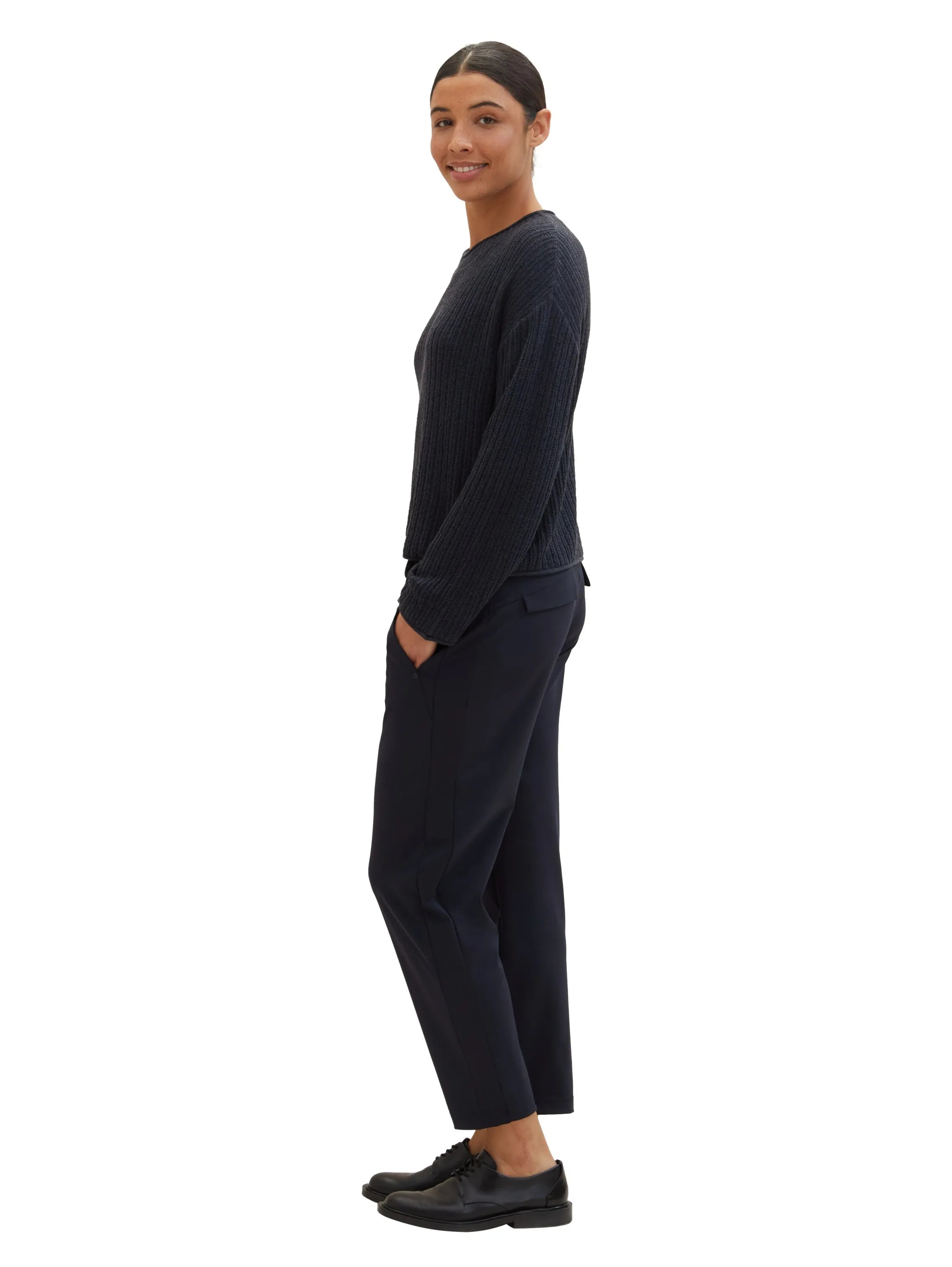 Tom Tailor Sky Captain Blue Women Loose-Fit Trousers SKU: 1040697_10668 Image 02