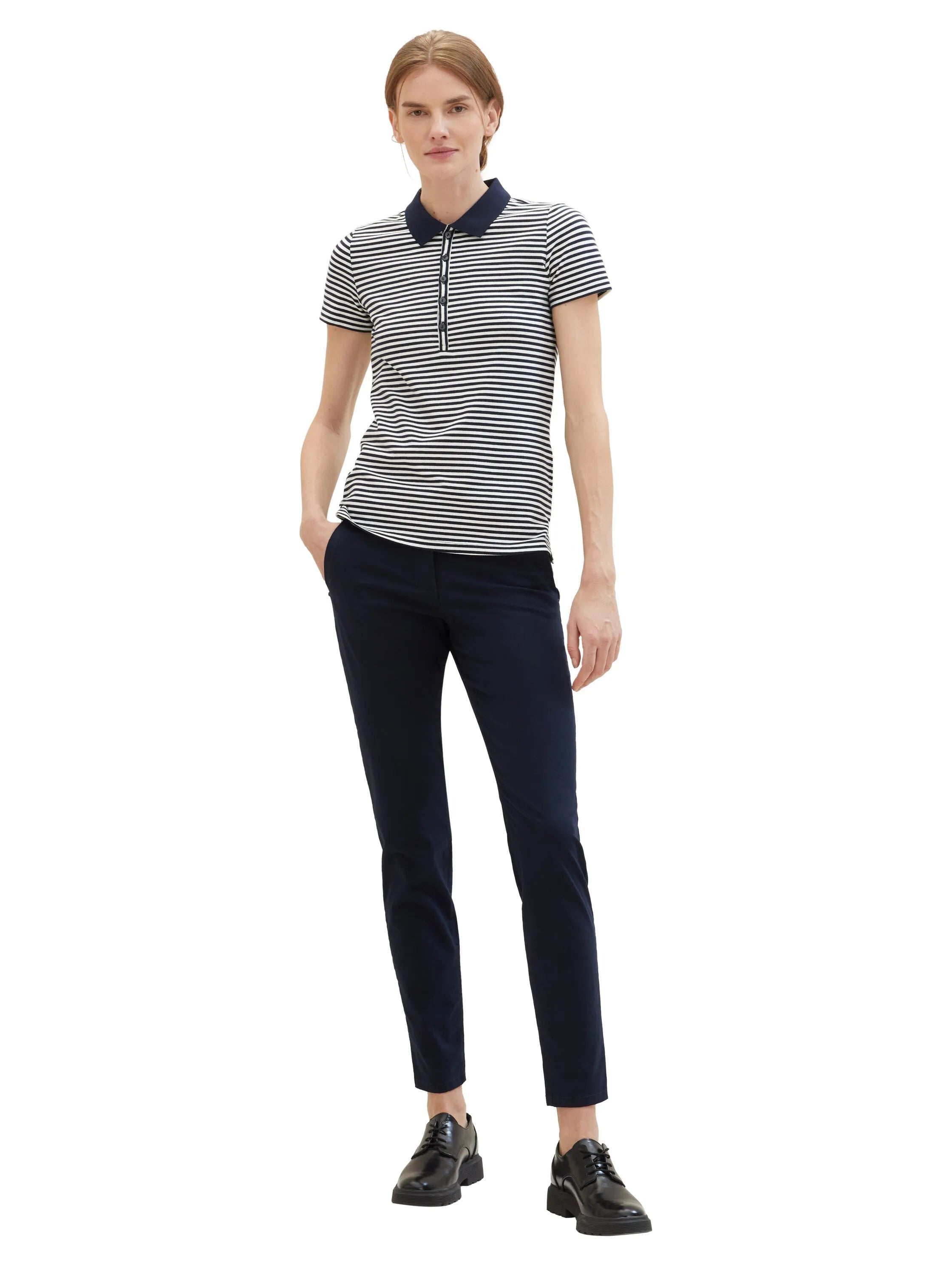 Tom Tailor Sky Captain Blue Women Chino Slim Trousers SKU: 1040698_10668 Image 05