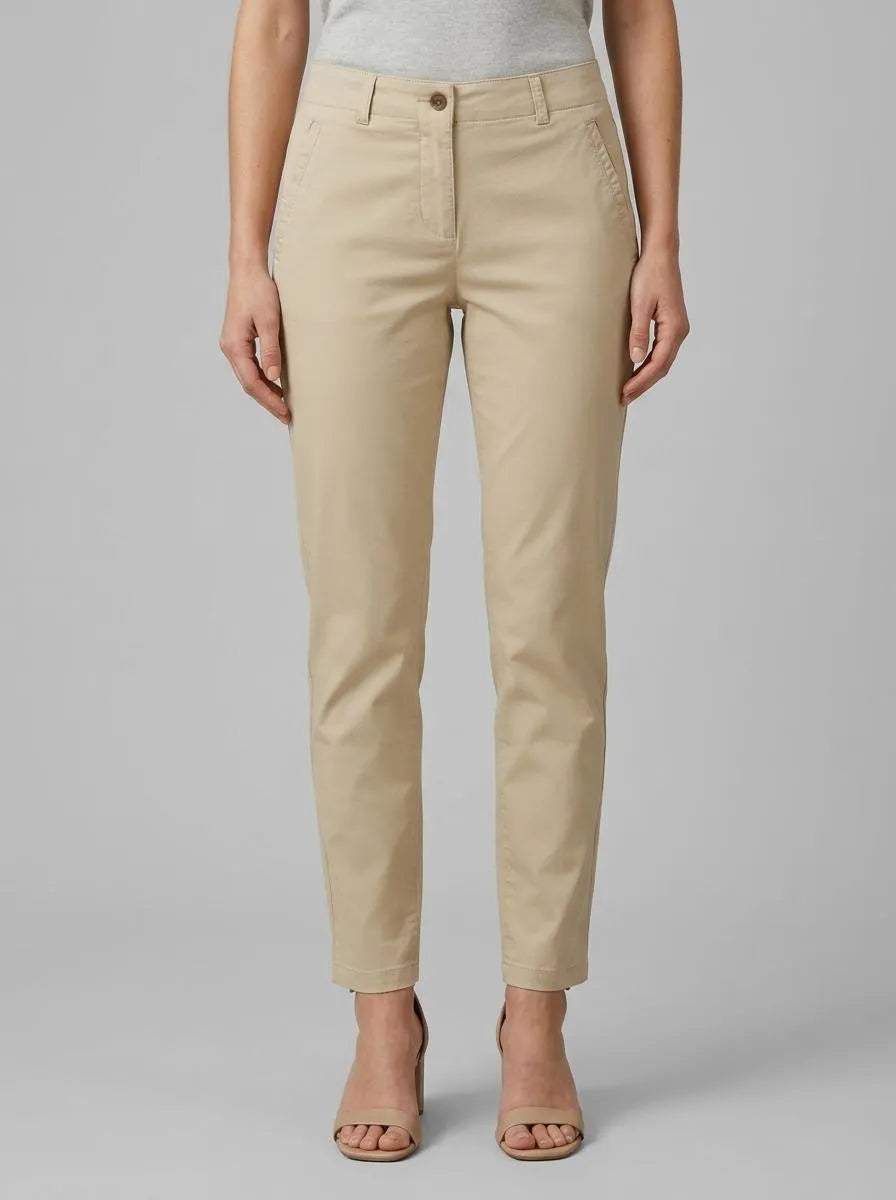 Tom Tailor Sandy Beige Women Chino Slim Trousers SKU: 1040698_11485 Image 00