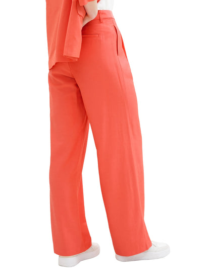 Denim Tom Tailor Plain Red Women Wide Leg Trousers SKU: 1040729_11042 Image 01